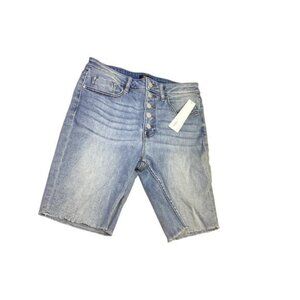 Blokecore gorpcore nostalgia earthy artisanal Aqua Women's  Denim Short